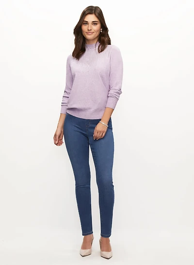 Rhinestone Detail Sweater & Straight Leg Pants