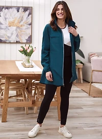 Contrast Zip Raincoat