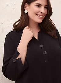 Robe col chemisier à manches 3/4