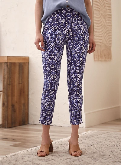 Pantalon jambe étroite à motif cachemire