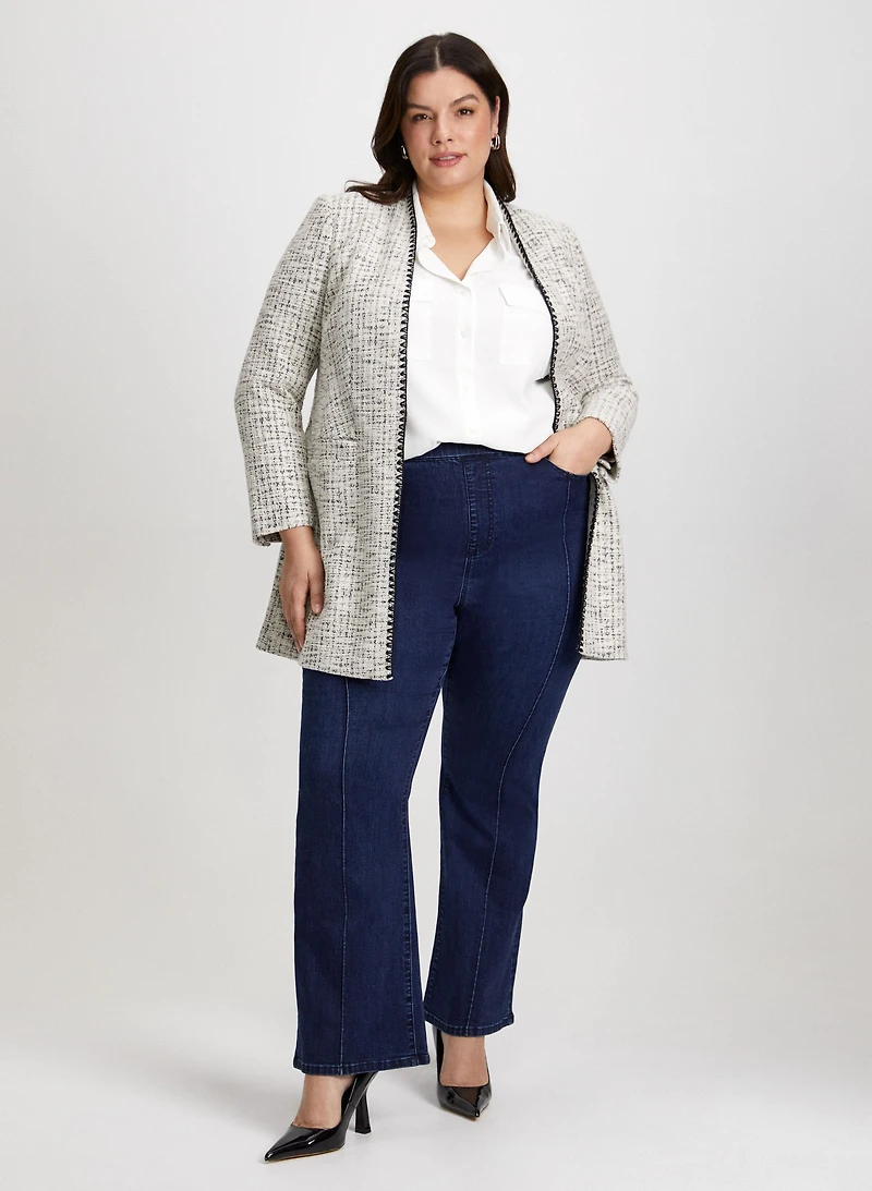 Bouclé Jacket & Bootcut Jeans