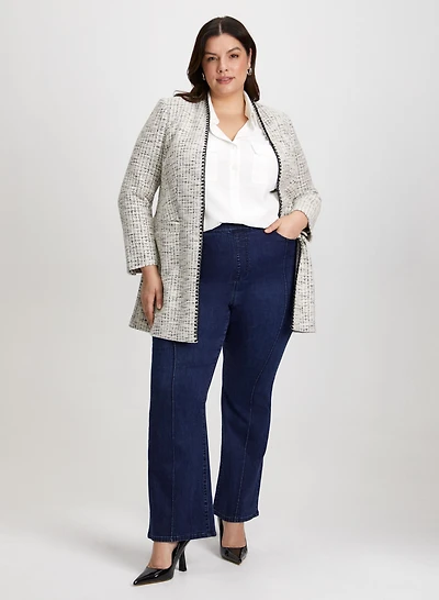 Bouclé Jacket & Bootcut Jeans