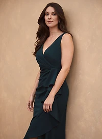 Flounce & Drape Detail Dress