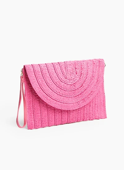 Pochette à rabat et pompons