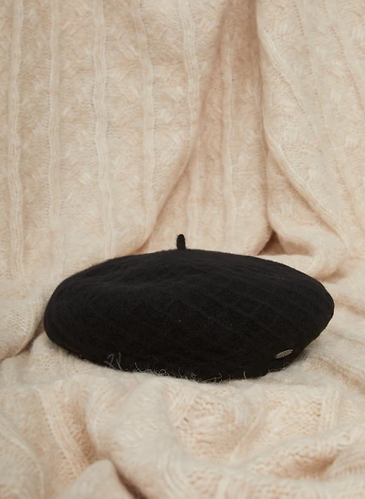 Béret texturé en laine 
