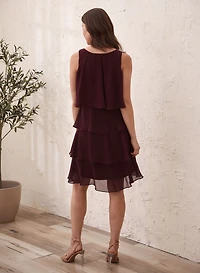 Tiered Ruffle Chiffon Dress