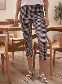 Gingham Print Pull-On Capris