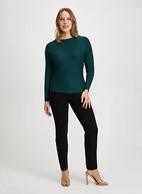 Shimmery Knit Sweater & Bow Detail Pants