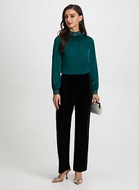 Satin Top & Olivia Velour Pants