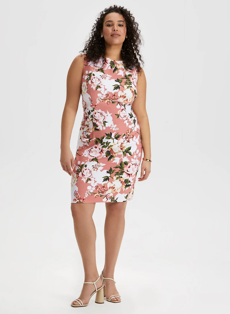 Robe sans manches à motif floral