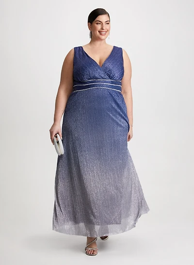 Ombre Plisse Dress