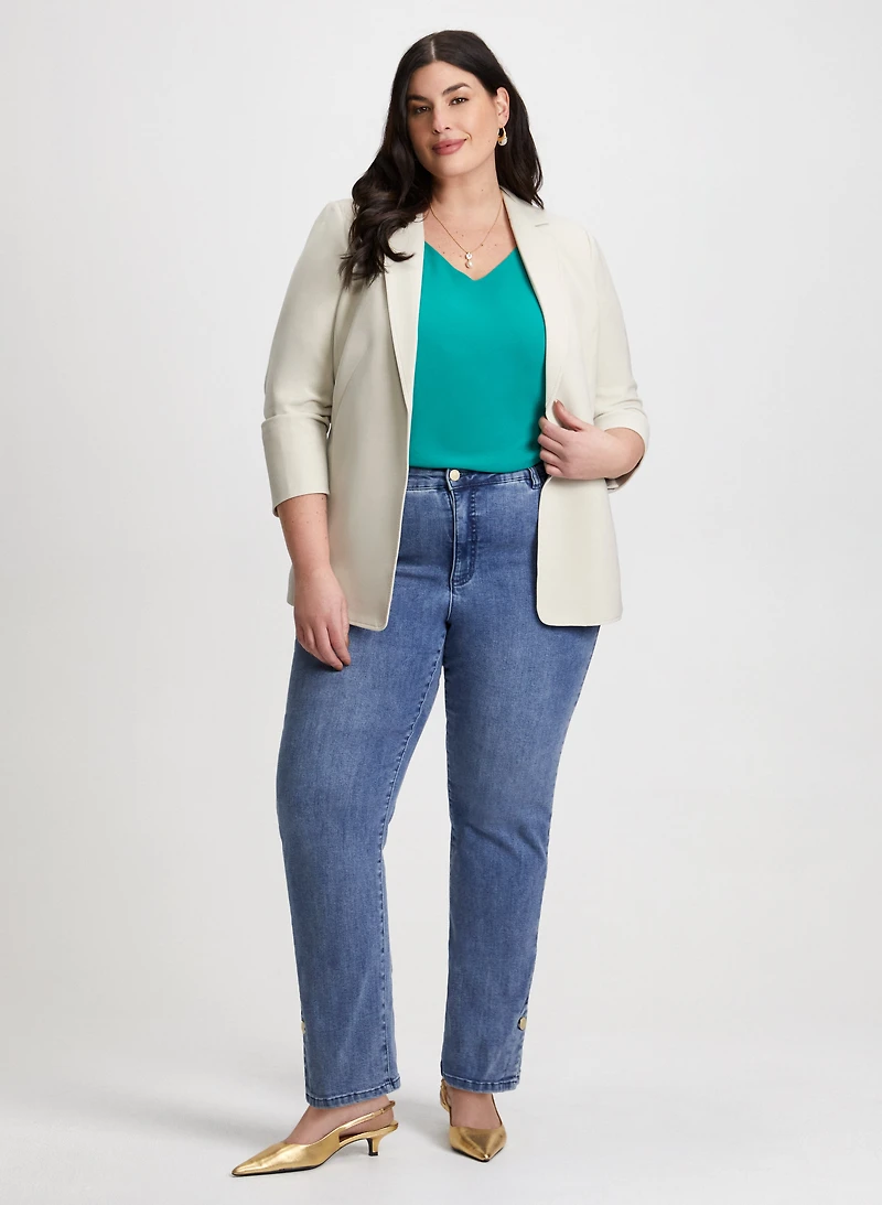 Veste style boyfriend et jean droit 