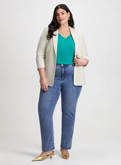 Veste style boyfriend et jean droit 