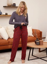 Ensemble pyjama avec pantalon à carreaux