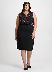 Polka Dot Blouse & Pencil Skirt