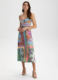 Tropical Print Maxi Dress