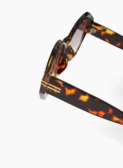 Gold Metallic Stripe Detail Sunglasses