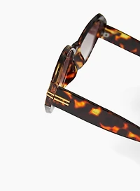 Gold Metallic Stripe Detail Sunglasses