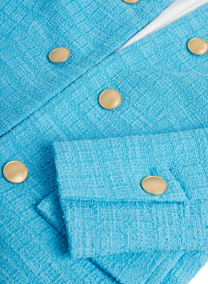 Button Detail Bouclé Jacket