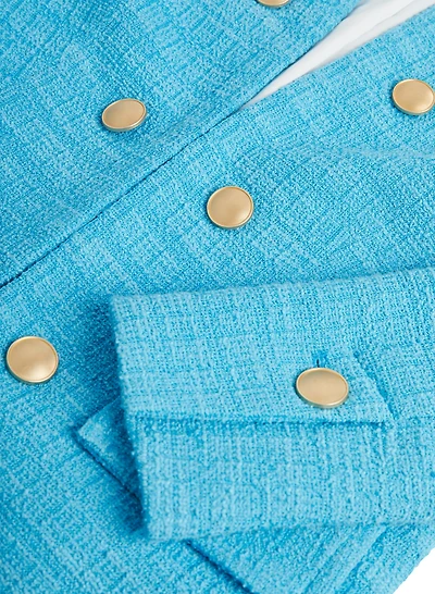 Button Detail Bouclé Jacket