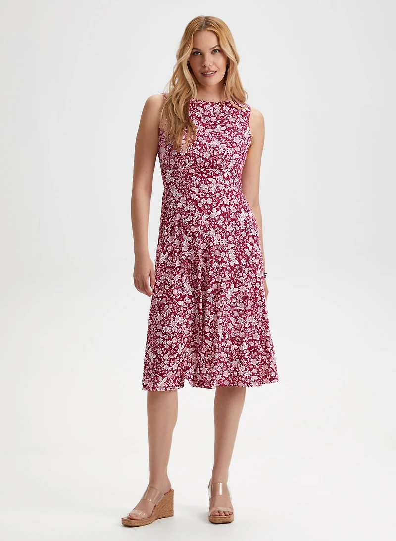 Sleeveless Floral Print Dress
