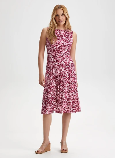 Sleeveless Floral Print Dress