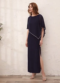 Robe poncho asymétrique