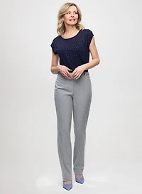 Embellished Cap Sleeve T-Shirt & Bi-Stretch Pants