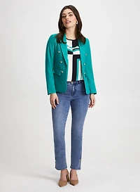 Blazer court et haut à motif