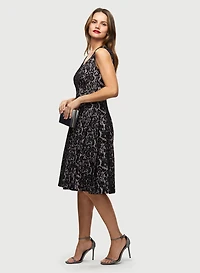 Floral Lace Dress & Pearl Earrings