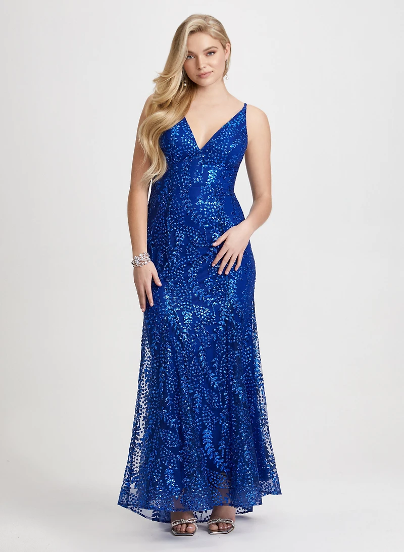 Sequin Dress & Pearl Dangle Earrings