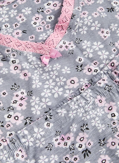 Ensemble pyjama en coton à motif floral
