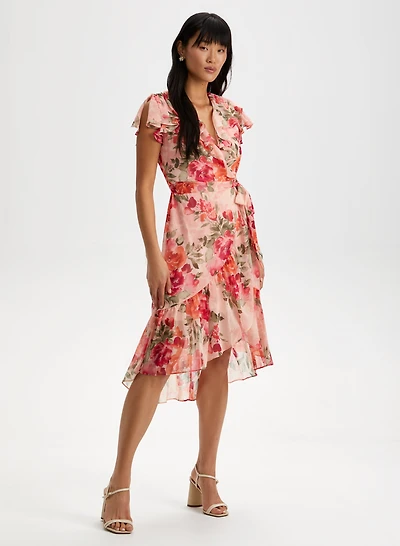 Robe fleurie à volants