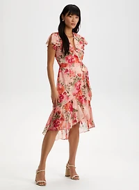 Robe fleurie à volants