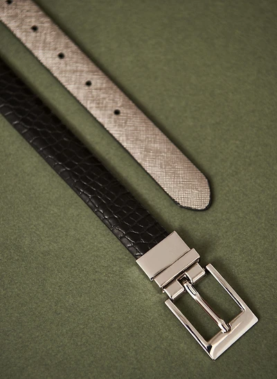 Ceinture réversible à deux tons