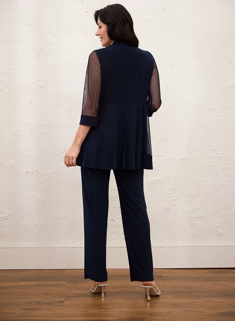 Ensemble en jersey pantalon et veste aux manches 3/4