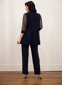 Ensemble en jersey pantalon et veste aux manches 3/4