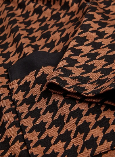 Houndstooth Print Cardigan