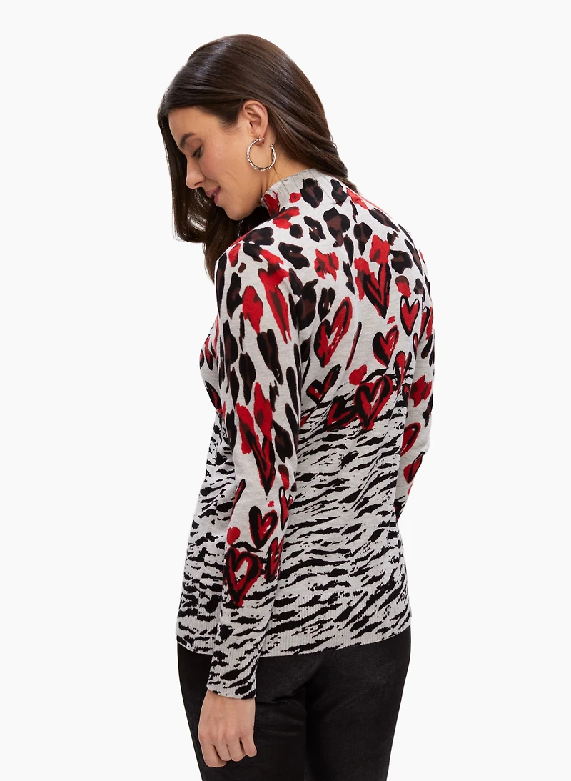 Mixed Print Sweater