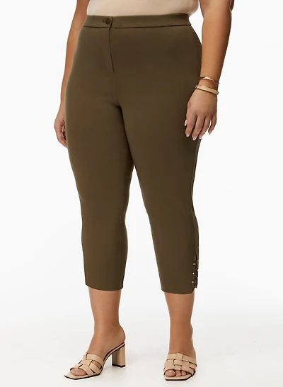 Lace-Up Detail Capri Pants