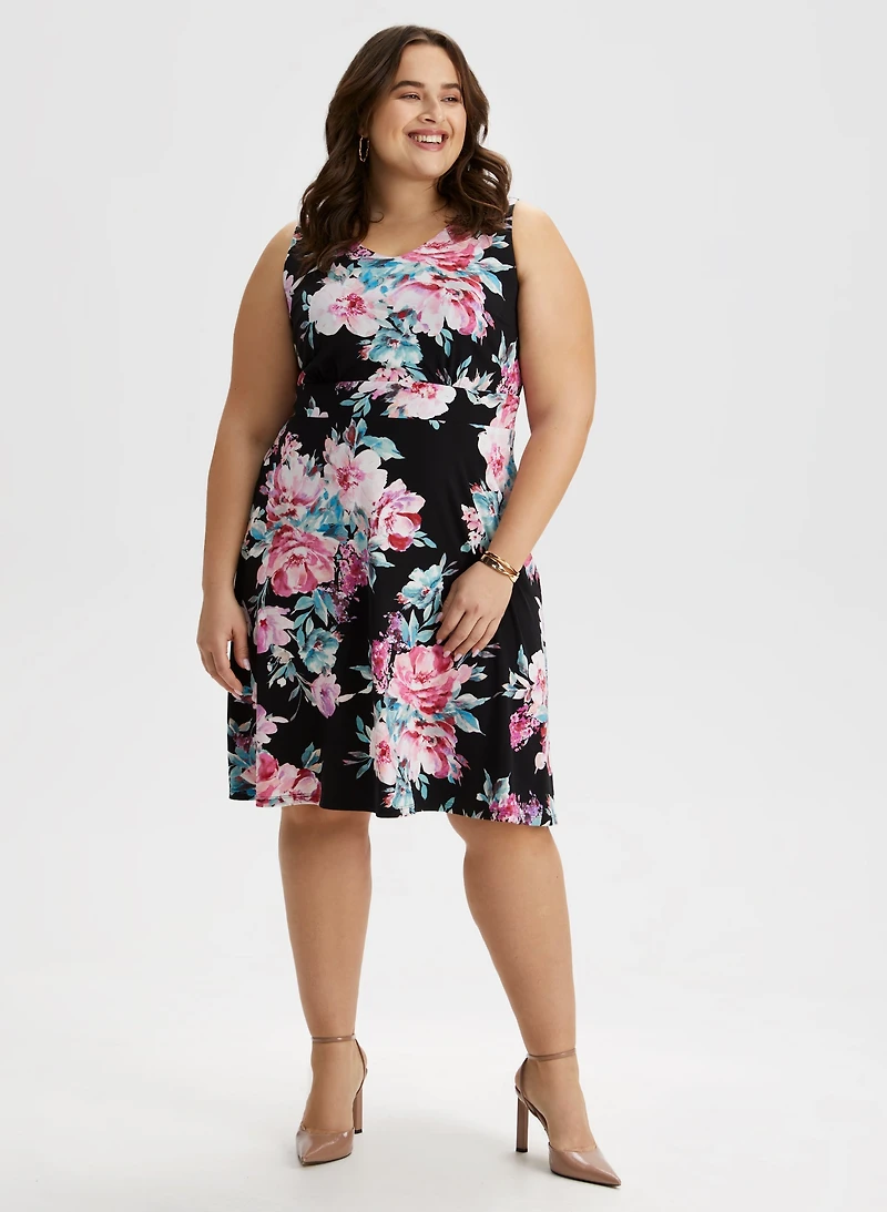 Robe sans manches à motif floral
