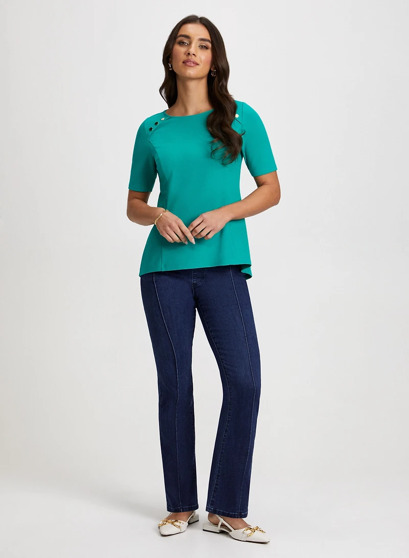 Peplum Top & Bootcut Jeans