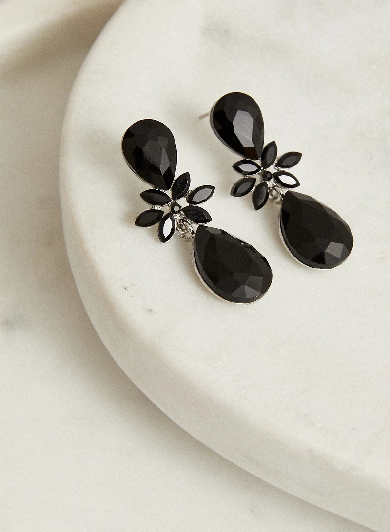 Faceted Stone Teardrop Earrings