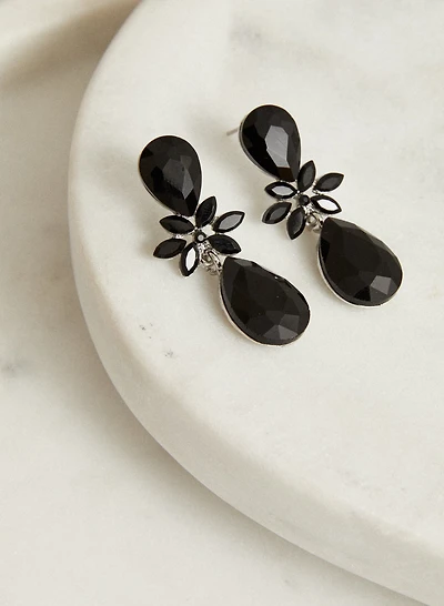 Faceted Stone Teardrop Earrings