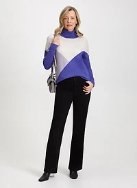 Colour Block Sweater & Bootcut Jeans