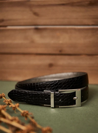 Ceinture réversible à deux tons
