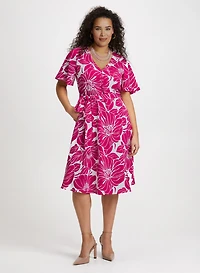 Floral Self-Tie Sash Dress