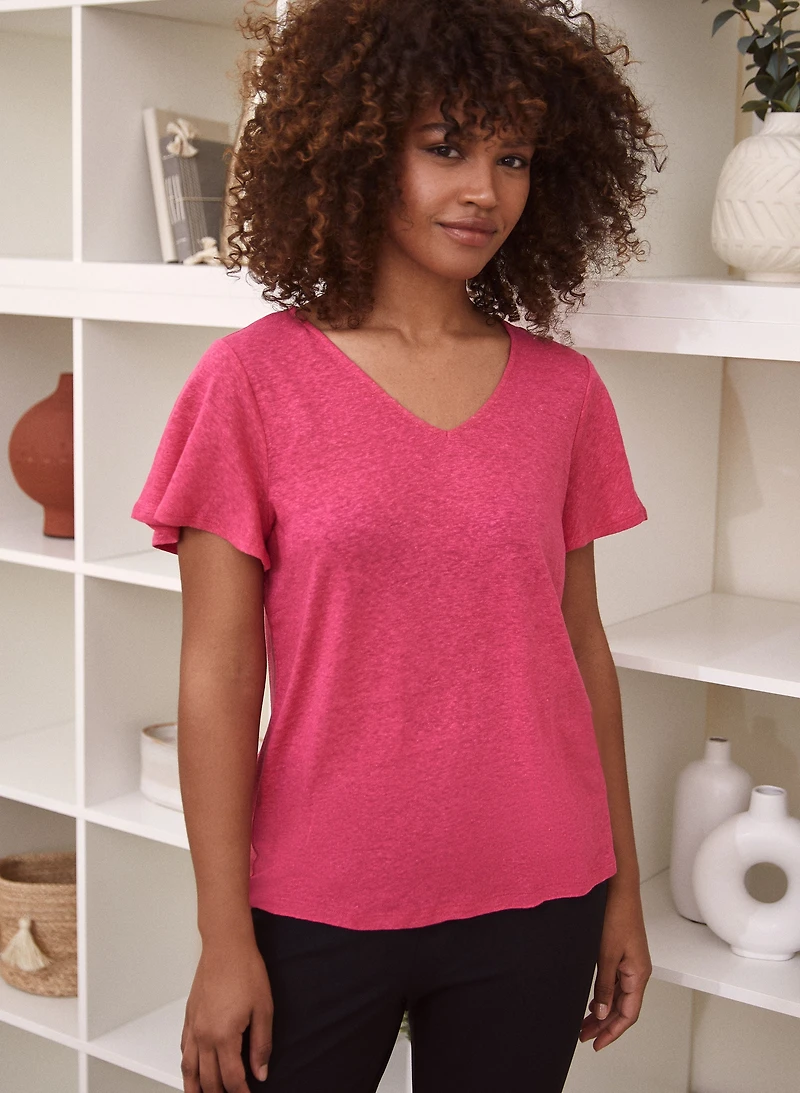 Short Ruffle Sleeve Tee