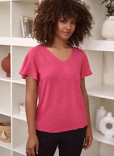 Short Ruffle Sleeve Tee