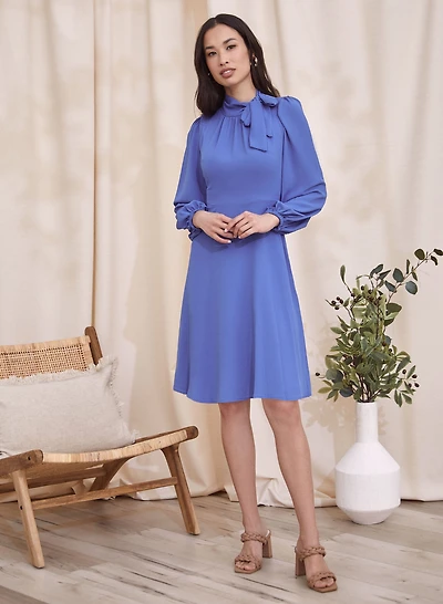 Robe en mousseline à manches bouffantes